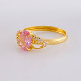 Anillo Solitario Rosa Real 1.8 g / T8 1/4 Oro Amarillo 18K