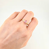 Anillo Solitario Rosa Real 1.85 g / T8 3/4 Oro Amarillo 18K