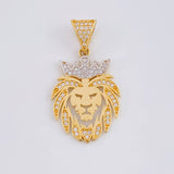 Dije León 3.2 g / 3.3 cm Dos Oros Amarillo Blanco 18K