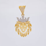 Dije León 3.2 g / 3.3 cm Dos Oros Amarillo Blanco 18K