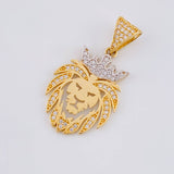 Dije León 3.2 g / 3.3 cm Dos Oros Amarillo Blanco 18K
