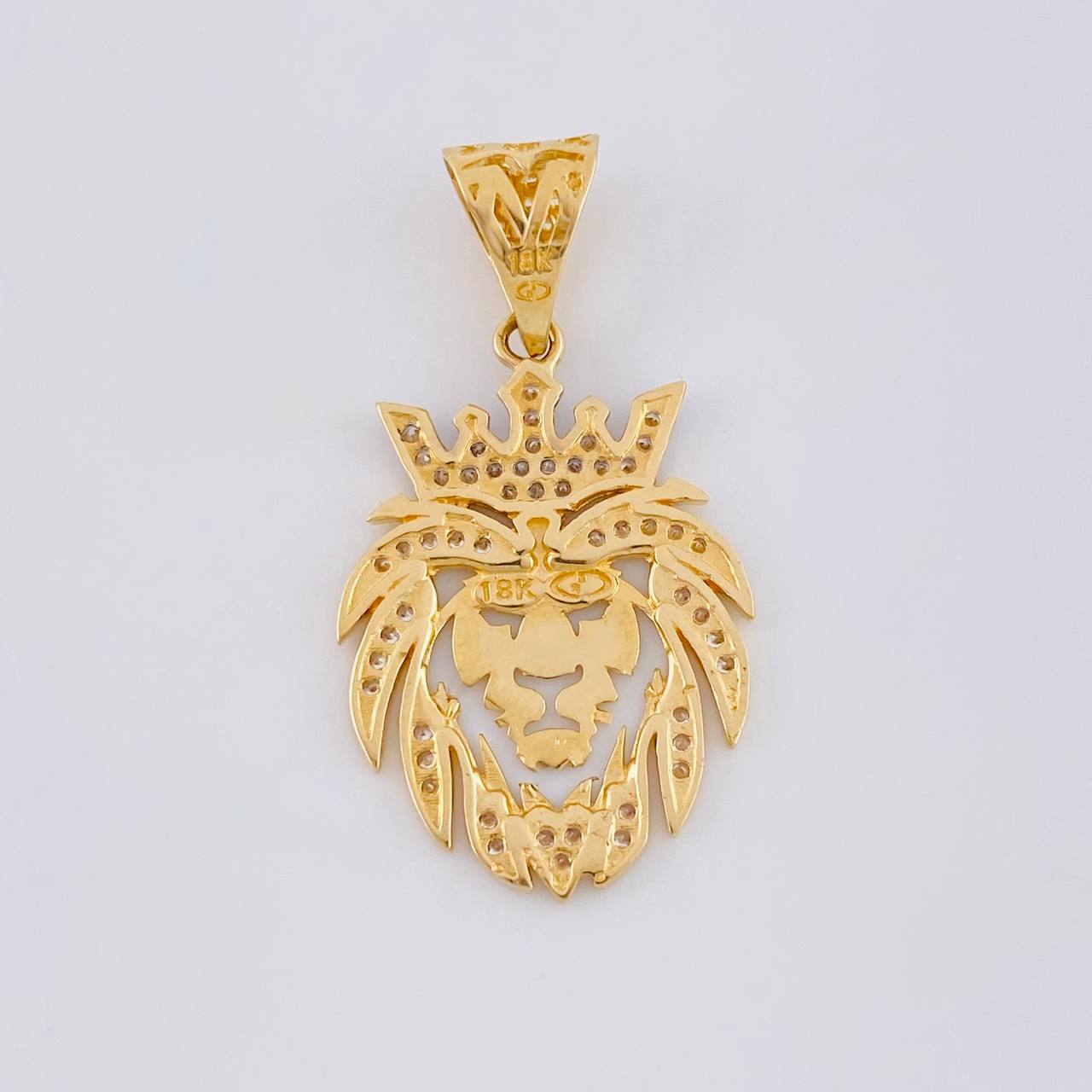Dije León 3.2 g / 3.3 cm Dos Oros Amarillo Blanco 18K