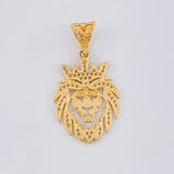 Dije León 3.2 g / 3.3 cm Dos Oros Amarillo Blanco 18K