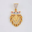 Dije León 3.25 g / 3.3 cm Dos Oros Amarillo Blanco 18K