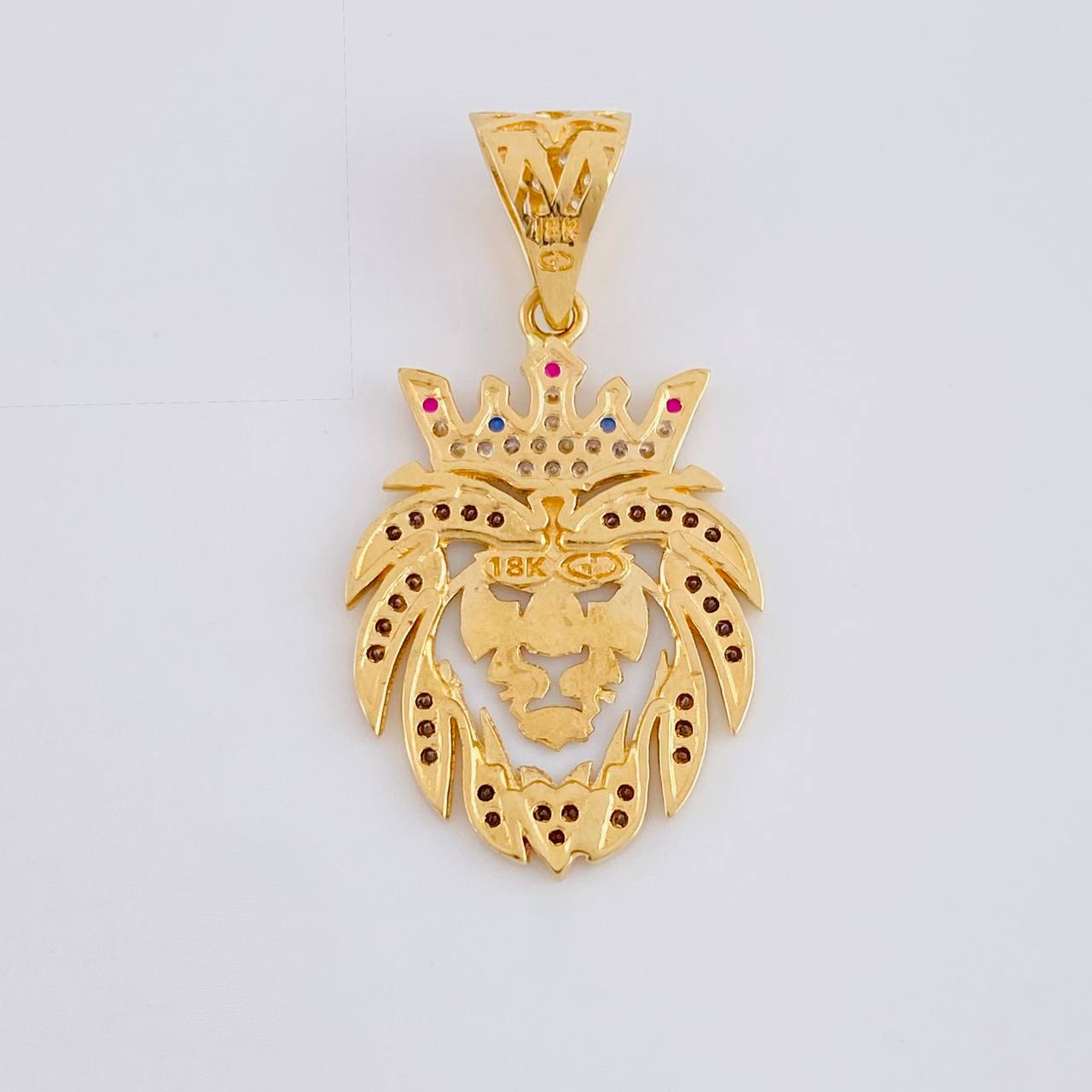 Dije León 3.25 g / 3.3 cm Dos Oros Amarillo Blanco 18K