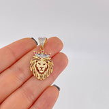 Dije León 3.25 g / 3.3 cm Dos Oros Amarillo Blanco 18K
