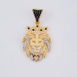 Dije León 3.05 g / 3.3 cm Dos Oros Amarillo Blanco 18K