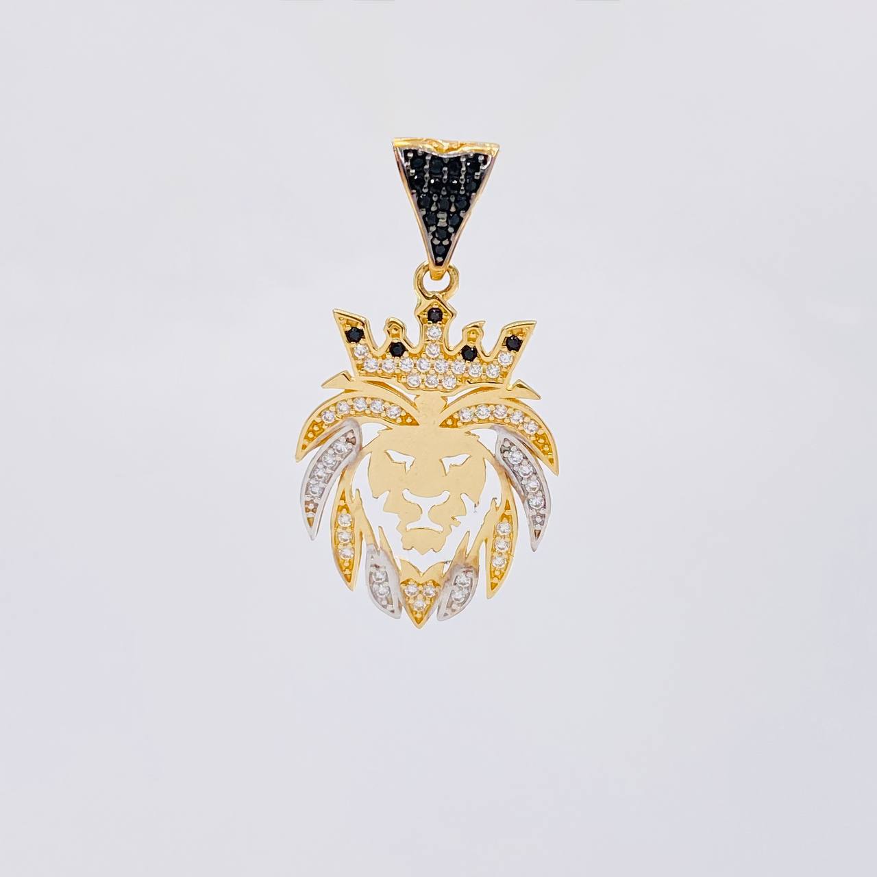 Dije León 3.05 g / 3.3 cm Dos Oros Amarillo Blanco 18K
