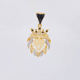 Dije León 3.05 g / 3.3 cm Dos Oros Amarillo Blanco 18K