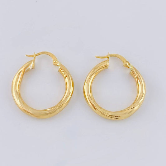 Candongas Jass Diagonal 2.65 g / 2.5 cm Oro Amarillo 18K