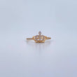Anillo Corona 1.5gr / T6 1/2 / Circones Blancos Oro Amarillo 18K &