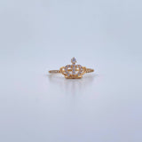 Anillo Corona 1.5gr / T6 1/2 / Circones Blancos Oro Amarillo 18K &
