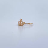 Anillo Corona 1.5gr / T6 1/2 / Circones Blancos Oro Amarillo 18K &