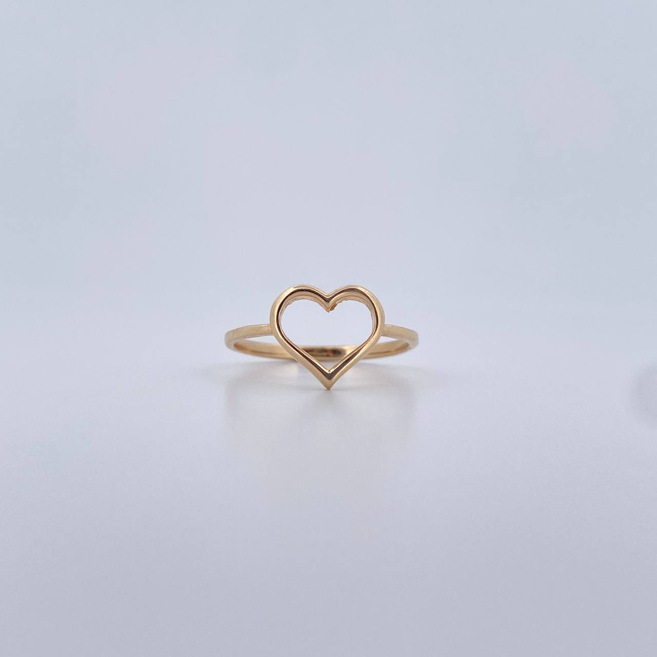Anillo Silueta Corazon 1.65gr / T6 3/4 / Liso Oro Amarillo 18K &