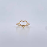 Anillo Silueta Corazon 1.65gr / T6 3/4 / Liso Oro Amarillo 18K &