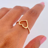 Anillo Silueta Corazon 1.65gr / T6 3/4 / Liso Oro Amarillo 18K &