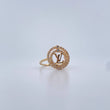 Anillo LV Circulo 2.6gr / T6 1/4 / Circones Blancos Oro Amarillo 18K &
