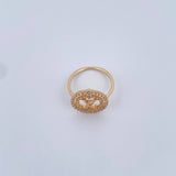 Anillo LV Circulo 2.6gr / T6 1/4 / Circones Blancos Oro Amarillo 18K &