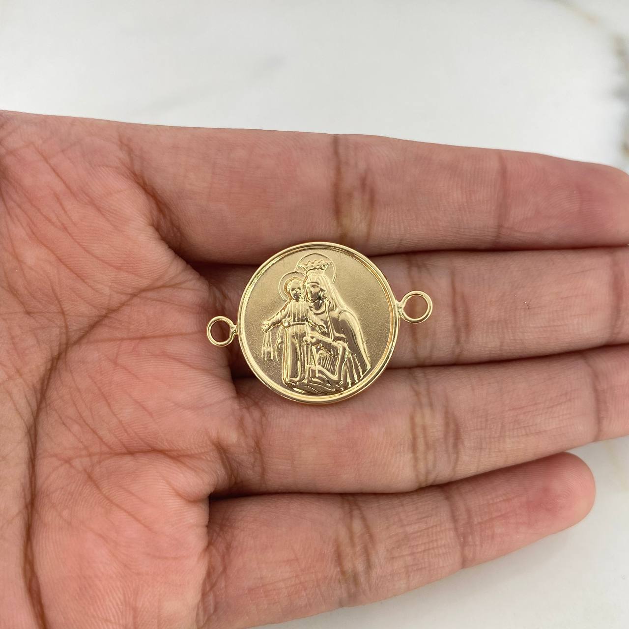 Herraje Virgen Del Carmen 1.9gr / 2.8cm / Troquelado Oro Amarillo 18K $