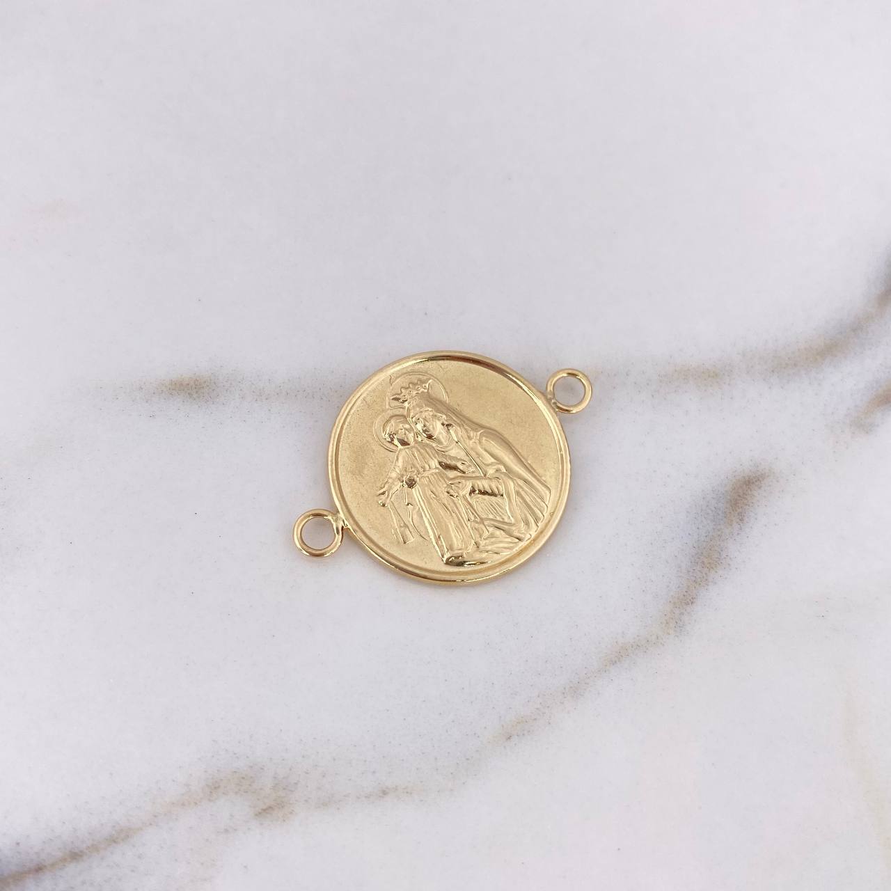 Herraje Virgen Del Carmen 1.9gr / 2.8cm / Troquelado Oro Amarillo 18K $