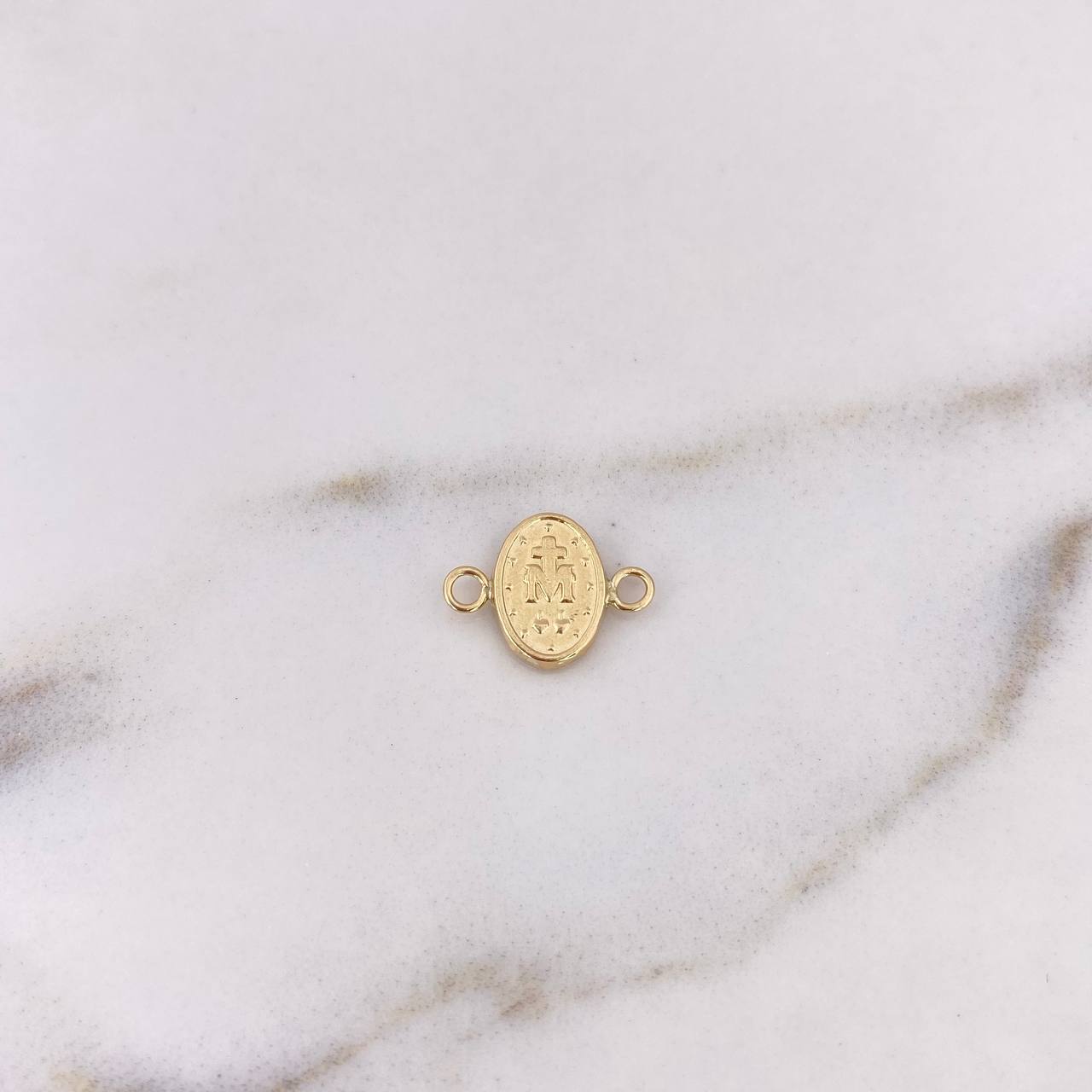Herraje Virgen Milagrosa 0.4gr / 1.3cm / Troquelado Oro Amarillo 18K $
