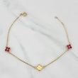 Tobillera Trebol Aro Seguido 3.75 g / 25.5 cm / 1.2 mm Oro Amarillo 18K
