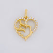 Dije Silueta Corazón Paloma 1.25g / 1.9cm Oro Amarillo 18K