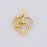 Dije Silueta Corazón Paloma 1.25g / 1.9cm Oro Amarillo 18K