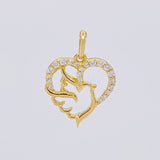 Dije Silueta Corazón Paloma 1.25g / 1.9cm Oro Amarillo 18K