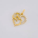 Dije Silueta Corazón Paloma 1.25g / 1.9cm Oro Amarillo 18K
