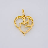 Dije Silueta Corazón Paloma 1.25g / 1.9cm Oro Amarillo 18K