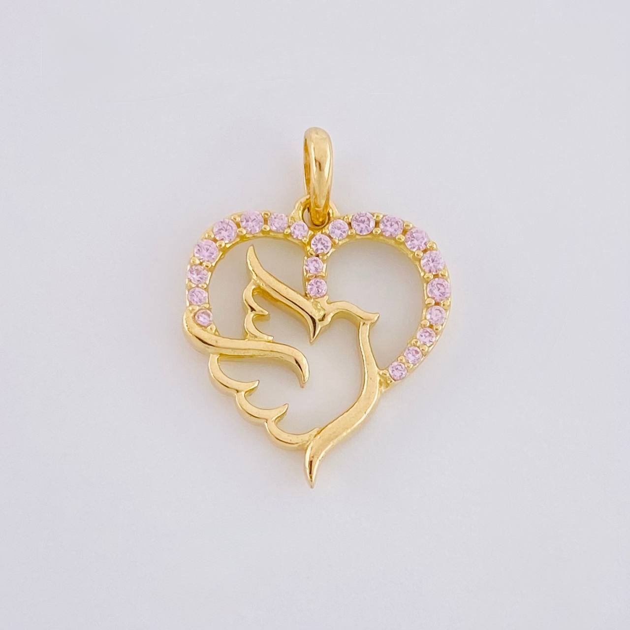 Dije Silueta Corazon Paloma 1g / 1.8cm Oro Amarillo 18K