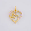 Dije Silueta Corazon Paloma 1g / 1.8cm Oro Amarillo 18K
