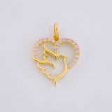 Dije Silueta Corazon Paloma 1g / 1.8cm Oro Amarillo 18K