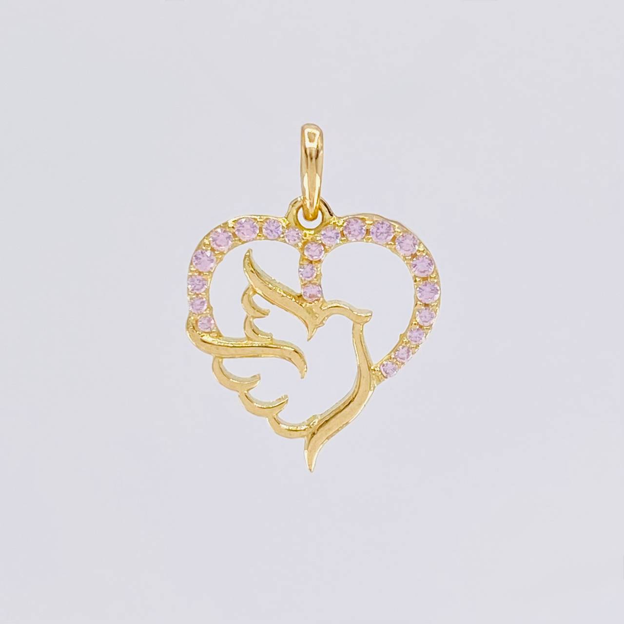 Dije Silueta Corazon Paloma 1g / 1.8cm Oro Amarillo 18K