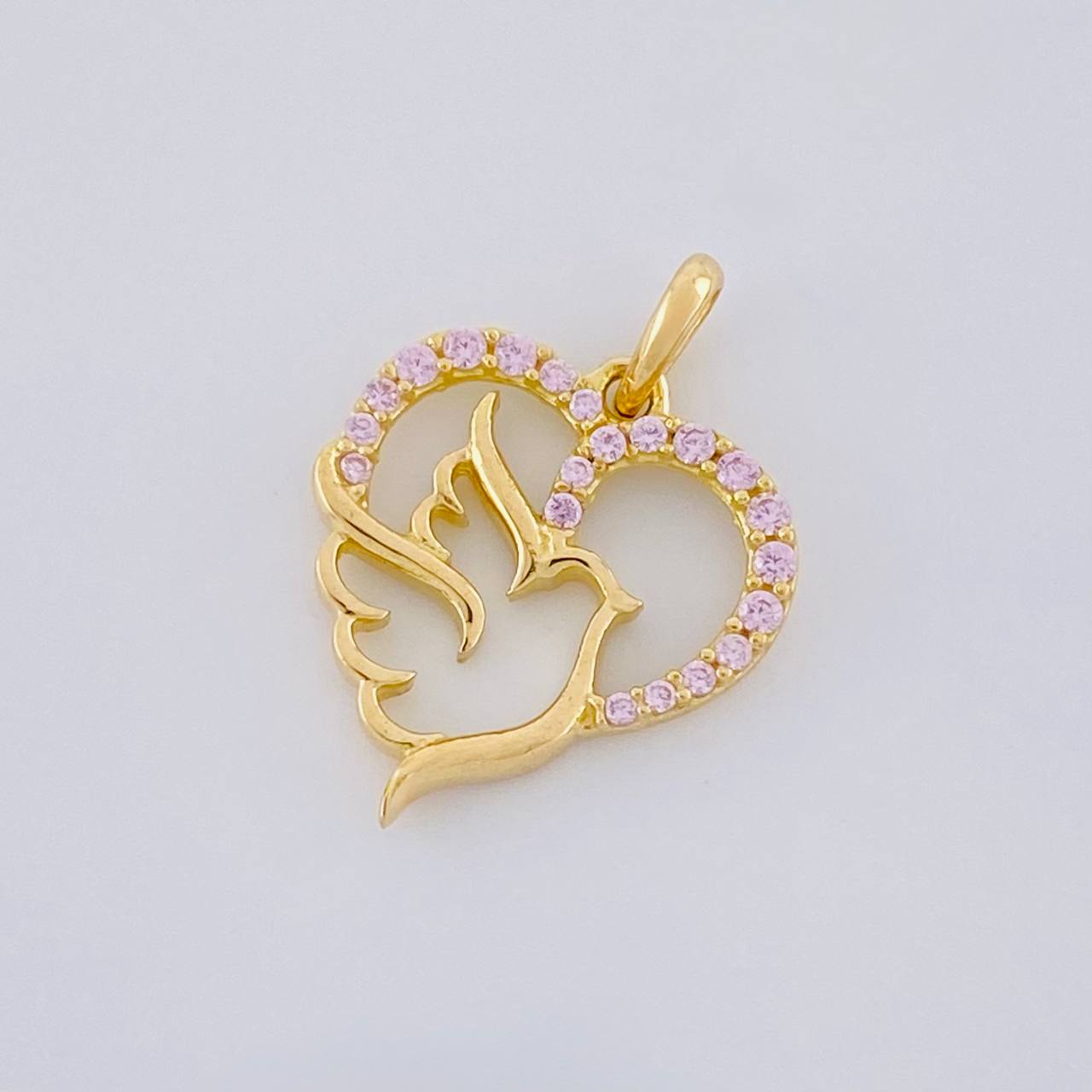 Dije Silueta Corazon Paloma 1g / 1.8cm Oro Amarillo 18K