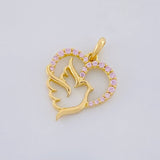 Dije Silueta Corazon Paloma 1g / 1.8cm Oro Amarillo 18K