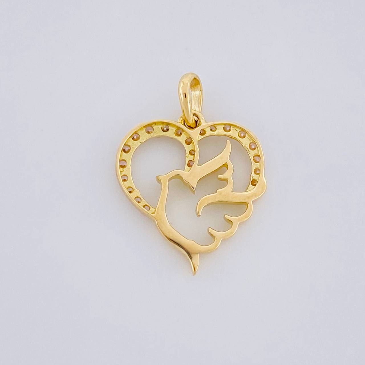 Dije Silueta Corazon Paloma 1g / 1.8cm Oro Amarillo 18K