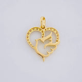 Dije Silueta Corazon Paloma 1g / 1.8cm Oro Amarillo 18K