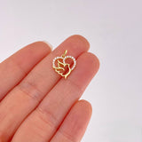 Dije Silueta Corazon Paloma 1g / 1.8cm Oro Amarillo 18K