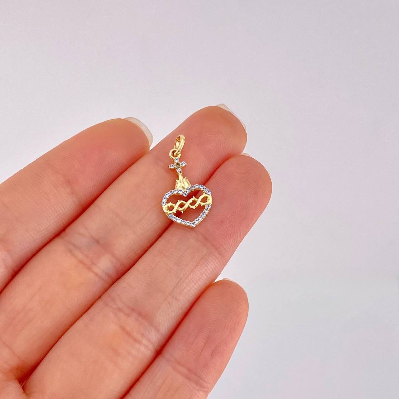 Dije Sagrado Corazon de Jesús 1 g / 2.1cm Oro Amarillo 18K