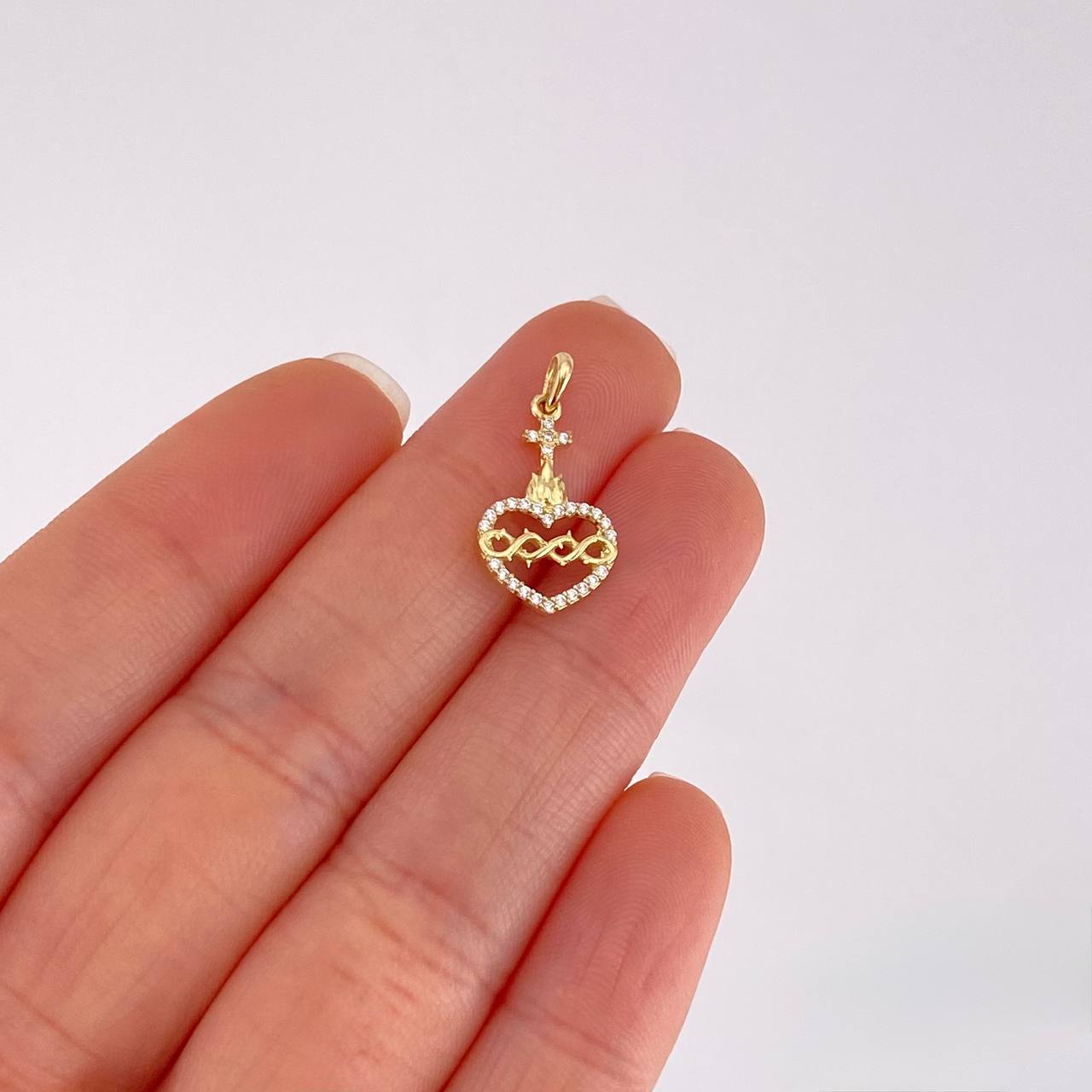 Dije Sagrado Corazon de Jesús 1g / 2.2cm Oro Amarillo 18K