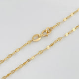 Set Cadena Flor Espejo + Dije Corona / 1.6g / 40cm Oro Amarillo 18K