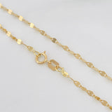 Set Cadena Flor Espejo + Dije Corona / 1.45g / 40cm Oro Amarillo 18K
