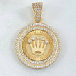 Dije Medalla Corona 6.15gr / 3.5cm / Oro 18K ©