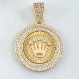 Dije Medalla Corona 6.1gr / 3.5cm / Oro 18K