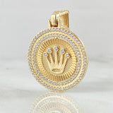 Dije Medalla Corona 6.1gr / 3.5cm / Oro 18K