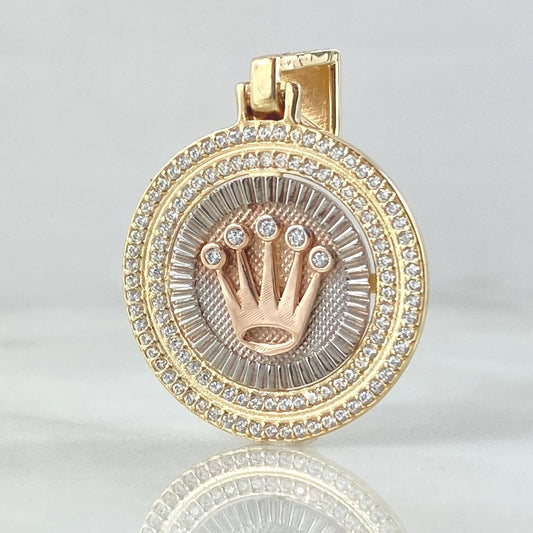 Dije Medalla Corona 6.45gr / 3.5cm / Oro 18K