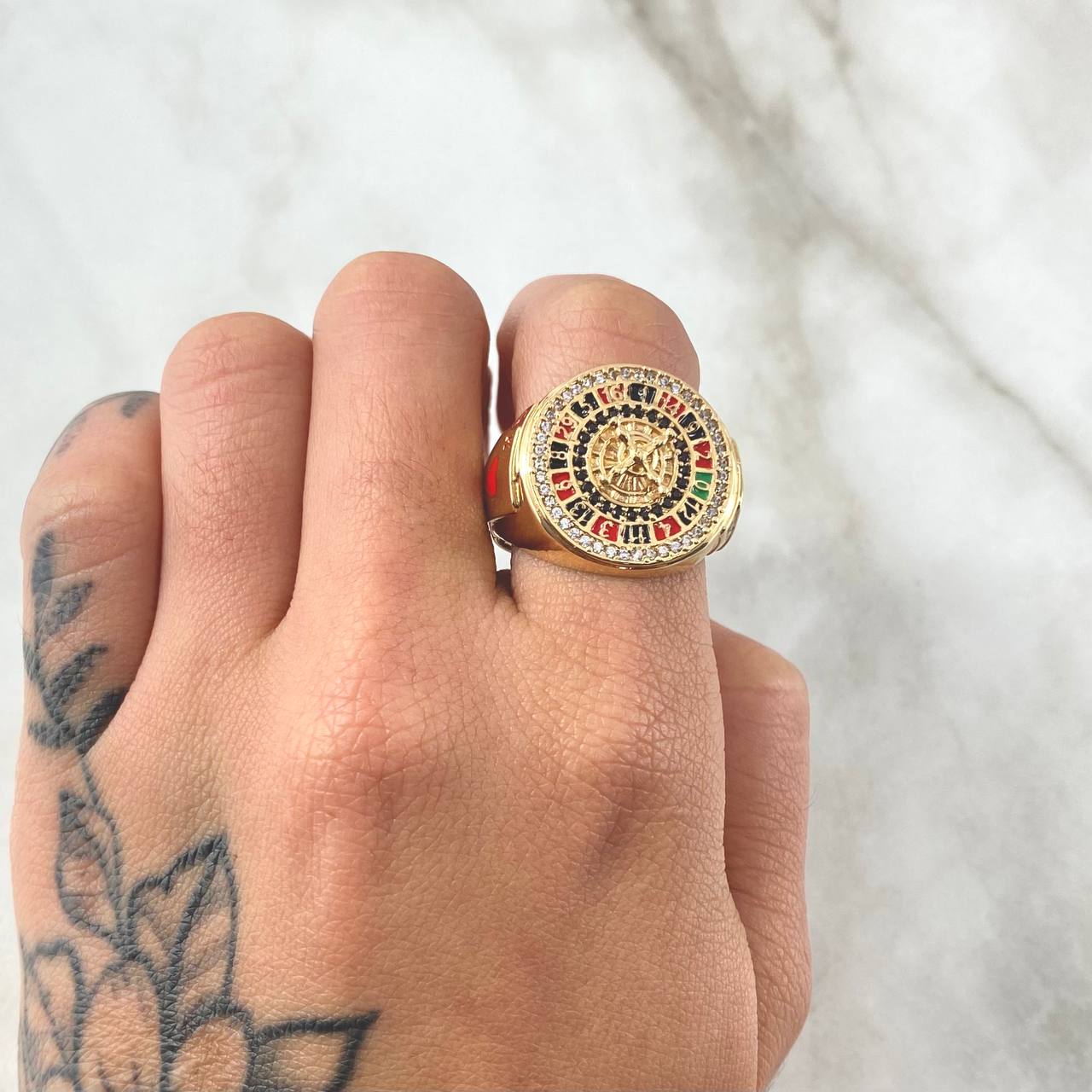 Anillo Ruleta Casino Movil 6.95gr / T10 1/4 / Oro 18K ©