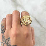 Anillo Rostro Leon 7gr / T12 / Oro 18K ©